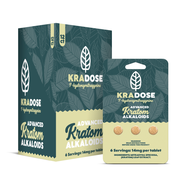 KRADOSE 7-HYDROXYMITRAGNINE KRATOM TABLETS 14MG/3CT/12PK