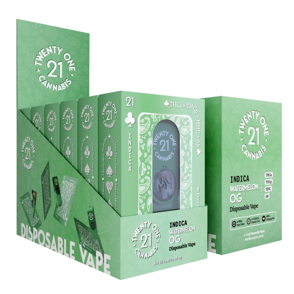 TWENTY ONE (21) THC-P + THC-A DISPOSABLE VAPE 2GM/6CT/PK