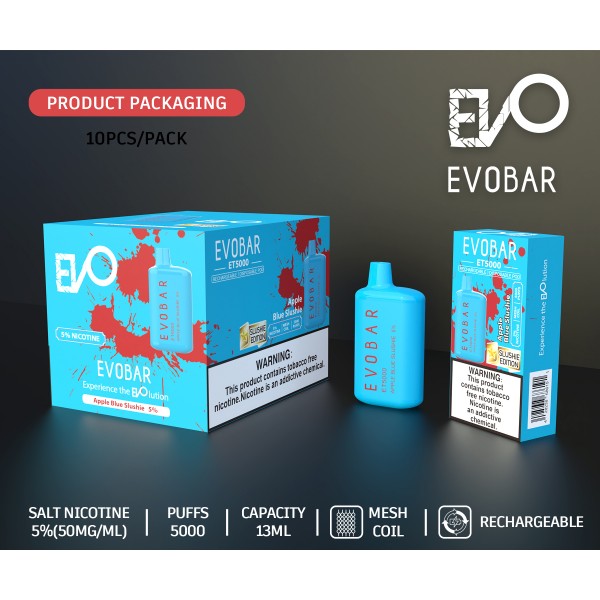 EVO BAR ET5000 SLUSHIE EDITION DISPOSABLE VAPE 10CT/DISPLAY - AK WHOLESALE EXCLUSIVE