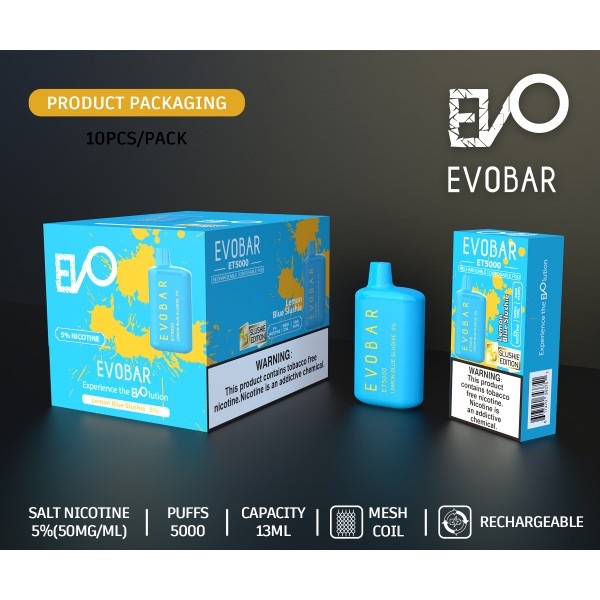 EVO BAR ET5000 SLUSHIE EDITION DISPOSABLE VAPE 10CT/DISPLAY - AK WHOLESALE EXCLUSIVE