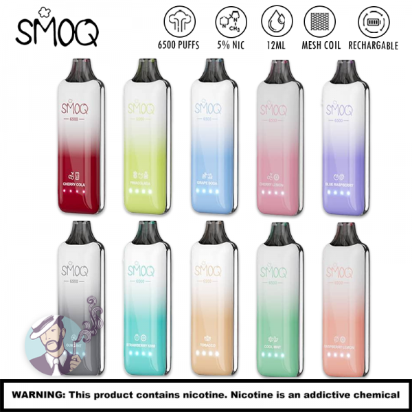 SMOQ 6500 PUFFS DISPOSABLE VAPE 5CT/DISPLAY