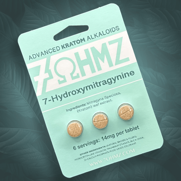 7ΩHMZ 7-HYDROXYMITRAGYNINE KRATOM TABLETS 3CT/14MG/20PK