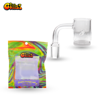 GLIIZY 14mm MALE FLAT BOTTOM W 2-HOLES QUARTZ BANGER