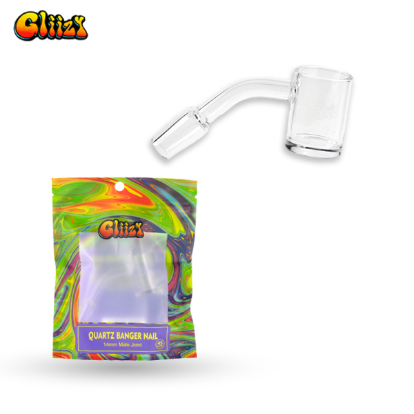 GLIIZY 14mm MALE FLAT BOTTOM QUARTZ BANGER