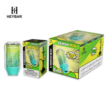 HEYBAR 25000 PUFFS DISPOSABLE E-HOOKAH HEAD VAPE 6CT/DISPLAY