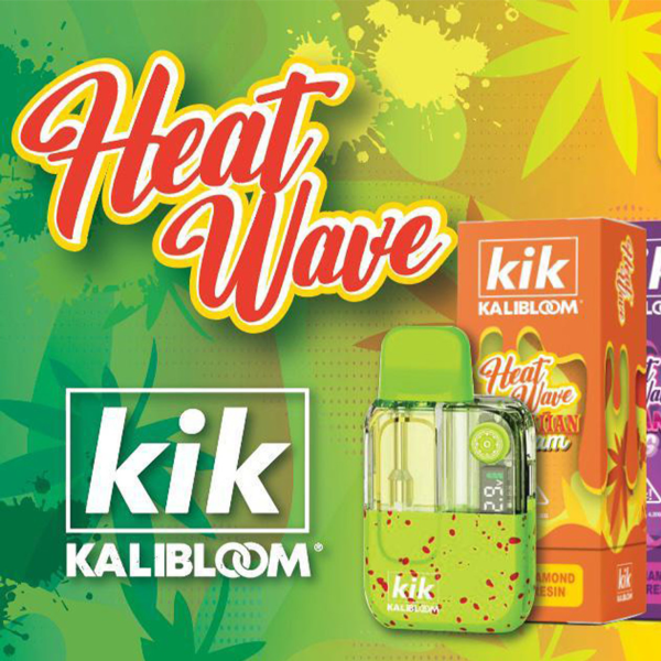 KALIBLOOM KIK HEAT WAVE LIQUID DIAMOND + LIVE RESIN DISPOSABLE VAPE 4.2GM/5CT/PK (CL)