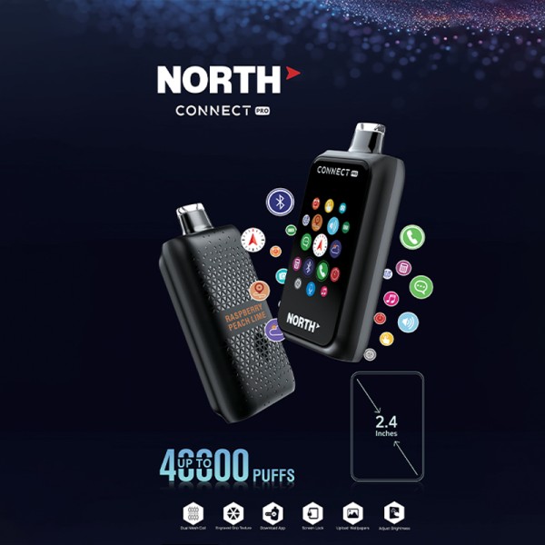 NORTH CONNECT PRO 40000 PUFFS BLUETOOTH DISPOSABLE VAPE 5CT/DISPLAY