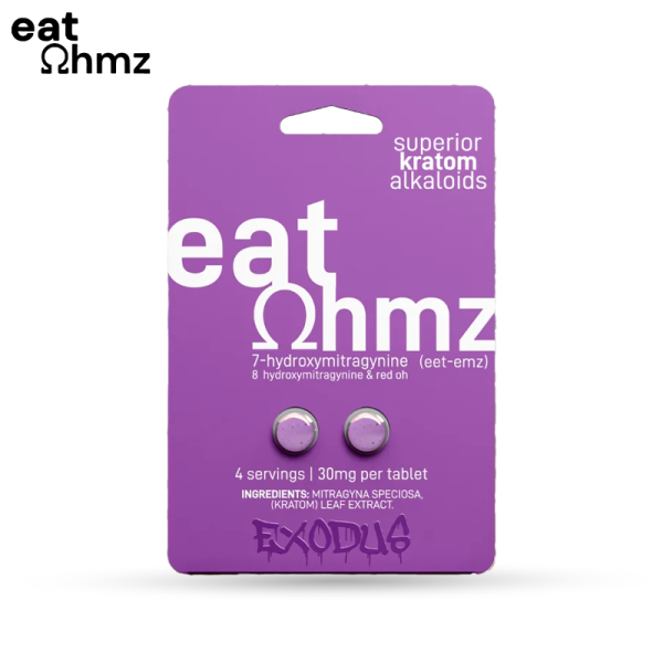 EAT OHMZ BY EXODUS 7-HYDROXY + RED OH KRATOM TABLET 30MG/2CT/20PK - PURPLE