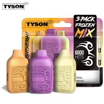 TYSON 2.0 LIGHTWEIGHT 6000 PUFFS DISPOSABLE VAPE 3CT/10PK