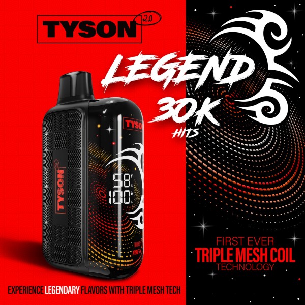 TYSON 2.0 LEGEND 30000 PUFFS DISPOSABLE VAPE 5CT/DISPLAY