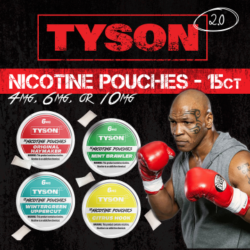 TYSON 2.0 4MG / 6MG / 10MG NICOTINE POUCHES 15CT/5PK