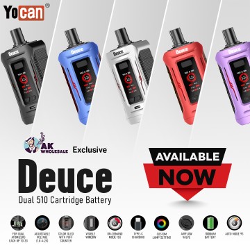 YOCAN DEUCE 510 THREAD DUAL CARTRIDGE VAPE BATTERY