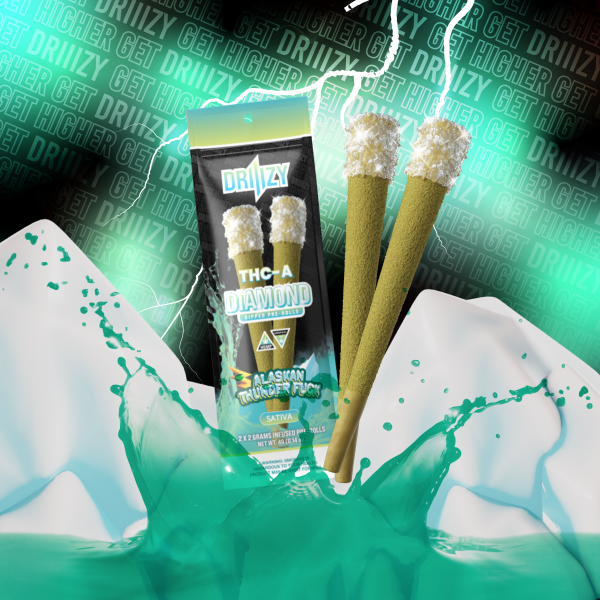 DRIIIZY DIAMONDS THC-A PRE ROLLS 2GM/2CT/10PK