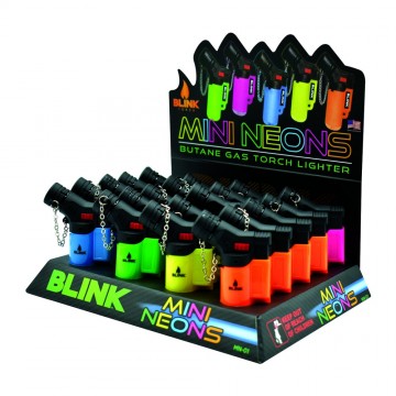 BLINK MINI NEONS FROSTED FLAME TORCH LIGHTER 20CT/DISPLAY