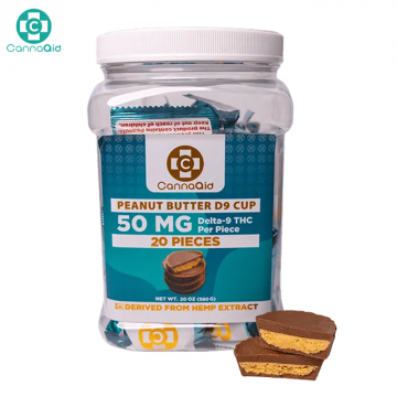 CANNAAID D9 THC PEANUT BUTTER CUPS 50MG/20CT/JAR