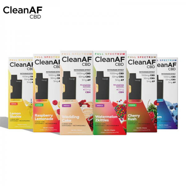 CLEAN AF FULL SPECTRUM CBD DISPOSABLE VAPE 2GM/5CT/PK