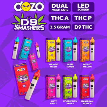 DOZO D9 + THC-A SMASHERS DISPOSABLE VAPE 3.5GM/5CT/PK