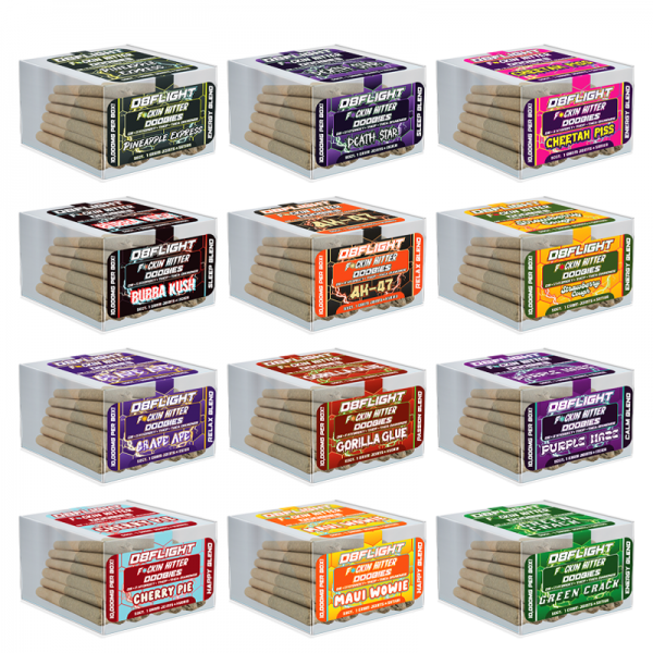 D8FLIGHT F*CKIN HITTERS THC-A DOOBIES PRE ROLLS 1GM/50CT/PK