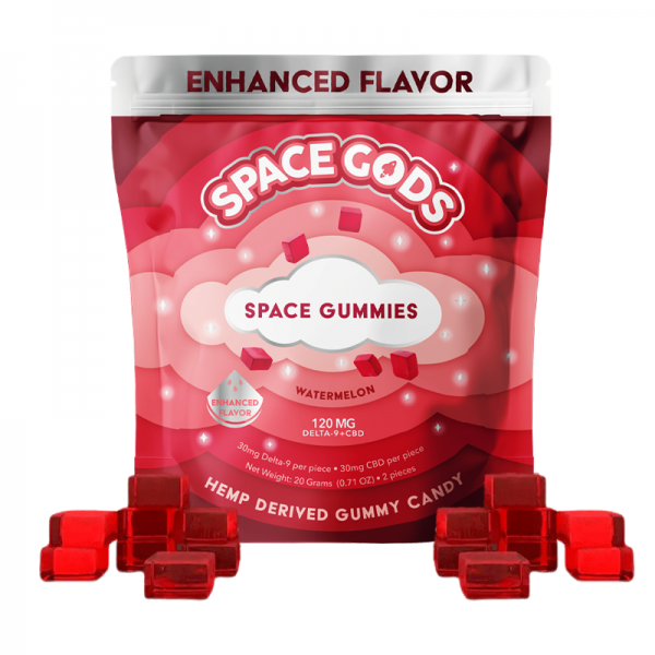 SPACE GODS D9 + CBD GUMMIES 120MG/2CT/30PK