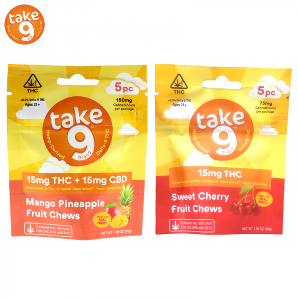 TAKE 9 D9 THC FRUIT CHEWS 150MG/5CT/PK