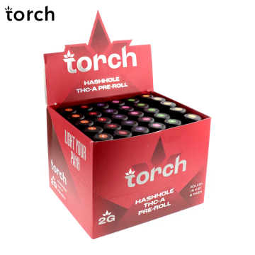 TORCH HASHHOLES THC-A ASSORTED FLAVORS PRE ROLLS 2GM/30CT/DISPLAY