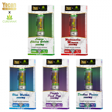 YOCAN GOLD X CUREVANA THC-A LIQUID DIAMOND VAPE CARTRIDGE 3GM/5CT/DISPLAY