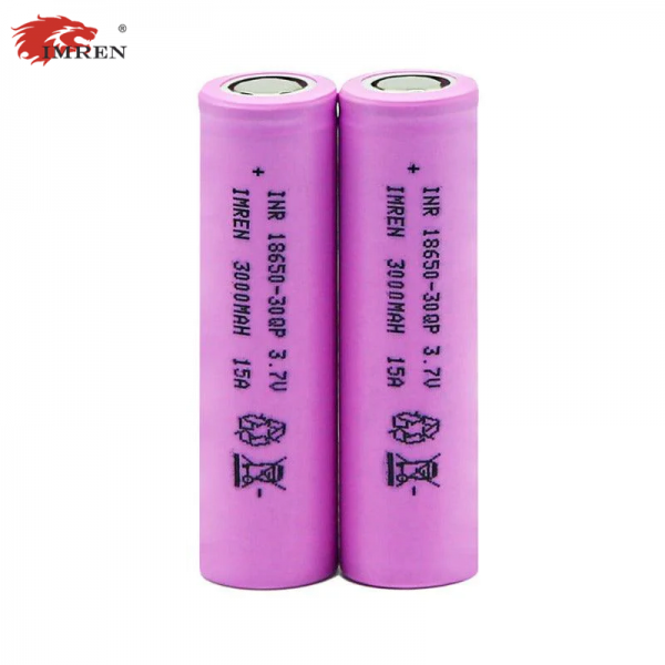 IMREN 30QP 18650 3000mAh 15A Li-ion RECHARGEABLE BATTERY 2CT/PK