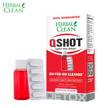HERBAL CLEAN Q-SHOT CLEANSER W/TABLETS 1OZ/PK