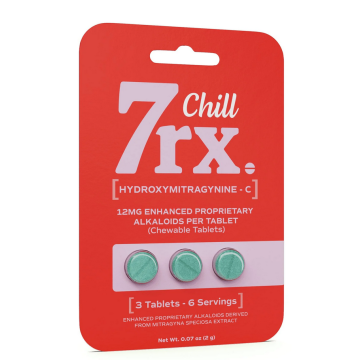 7RX CHILL 7-HYDROXYMITRAGYNINE 7-OH CHEWABLE KRATOM TABLETS 12MG/3CT/20PK (CL)