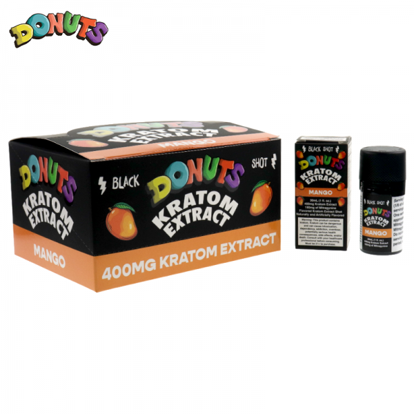 DONUTS KRATOM EXTRACT BLACK SHOT 30ML/400MG/12CT/DISPLAY