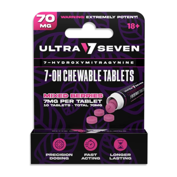 ULTRA SEVEN 7-OH CHEWABLE MIXED BERRIES KRATOM TABLETS 70MG/10CT/6PK