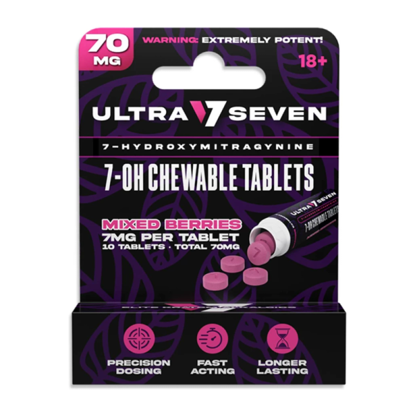 ULTRA SEVEN 7-OH CHEWABLE MIXED BERRIES TABLETS 70MG/10CT/6PK