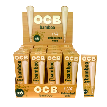 OCB BAMBOO UNBLEACHED PRE-ROLLED CONES 32CT/DISPLAY