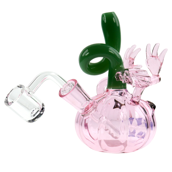 5 IN COLORED PUMPKIN MINI GLASS WATER PIPE