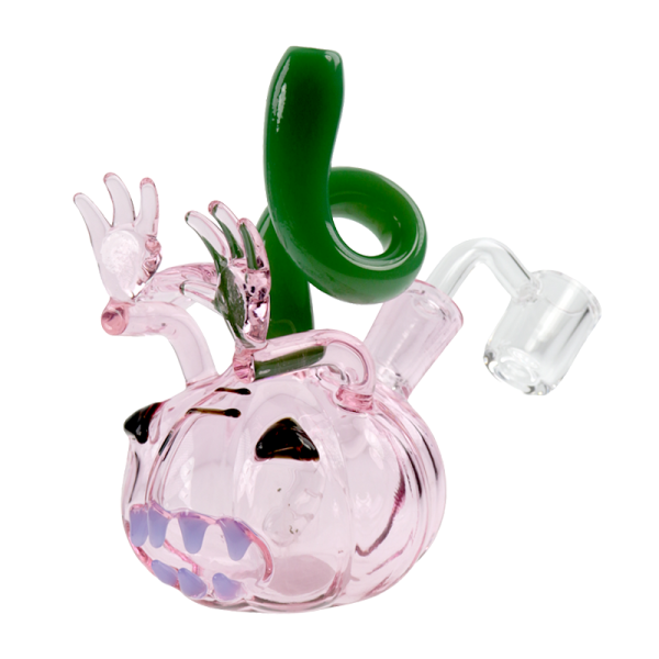 5 IN COLORED PUMPKIN MINI GLASS WATER PIPE