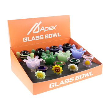 APEX FANCY 14mm GLASS BOWL 12CT/DISPLAY