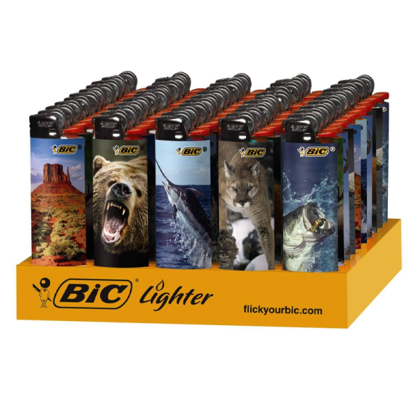 BIC ASSORTED DESIGN LIGHTERS DISPLAY PACK 50CT/TRAY