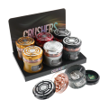 CRUSHER 4-PIECE 65MM METALIC HERB GRINDER 6CT/ASSORTED DISPLAY