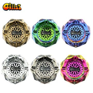 GLIIZY PAINT BURST HIGH QUALITY DIAMOND GLASS ASHTRAY