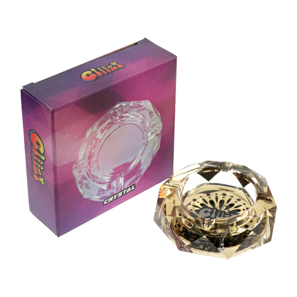 GLIIZY PAINT BURST HIGH QUALITY DIAMOND GLASS ASHTRAY