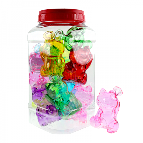 5 IN CAT SNIFFER GLASS MINI WATER PIPE 12CT/ASSORTED COLOR JAR