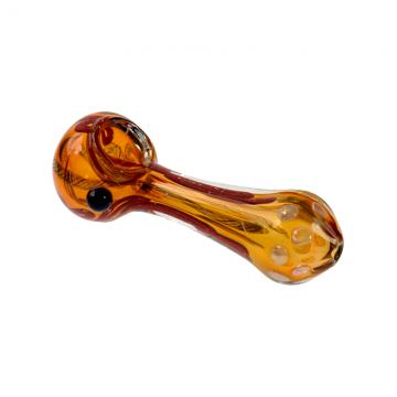 4 IN MIX FANCY GOLD FUMED GLASS HAND PIPE 25CT/JAR