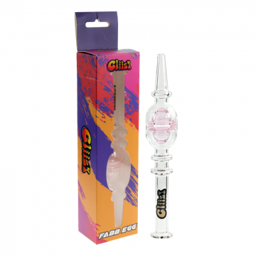 8 IN GLIIZY FAB EGG PERCOLATOR NECTAR COLLECTOR GLASS STRAW