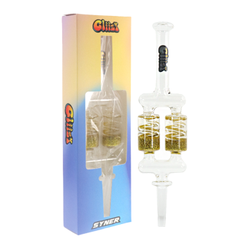 8.8 IN GLIIZY SYNER GLYCERIN HONEY STRAW GLASS NECTAR COLLECTOR