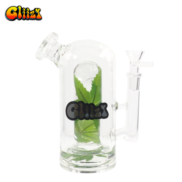 7 IN GLIIZY ART OF LEAF MINI CLEAR GLASS WATER PIPE