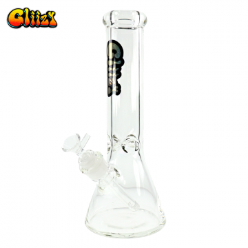 12 IN GLIIZY 7MM HEAVY BEAKER BASE CLEAR GLASS WATER PIPE