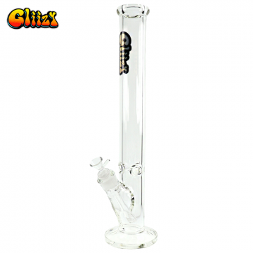 18 IN GLIIZY 7MM STRAIGHT TUBE CLEAR GLASS WATER PIPE