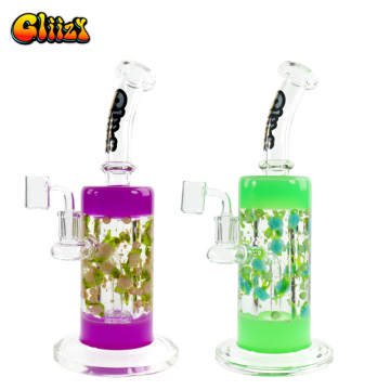 11 IN GLIIZY FLOWER BEADBLISS GLASS WATER PIPE