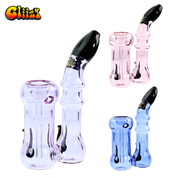 4.5 IN GLIIZY HAPPY GLASS BUBBLER PIPE