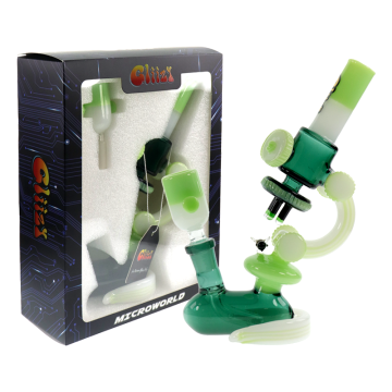 8 IN GLIIZY MICROWORLD GLASS WATER PIPE